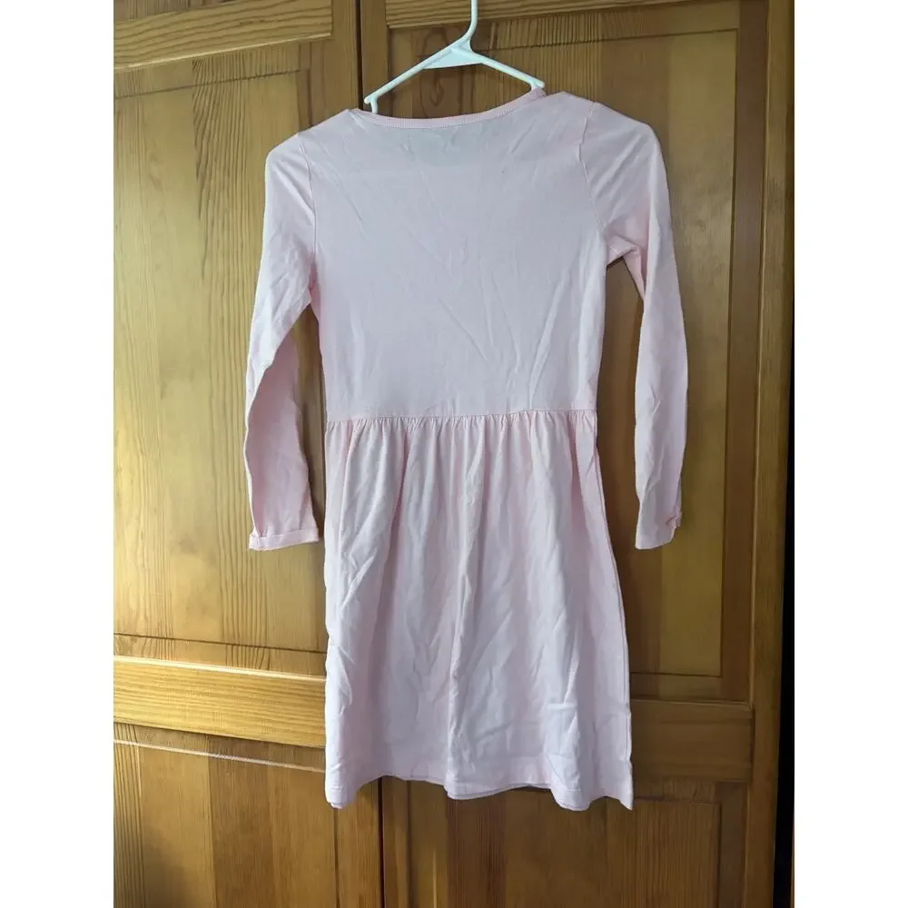 Carters Girl Light Pink & Bright Pink Set Long Sleeve Cotton Dress Size 10 NWT